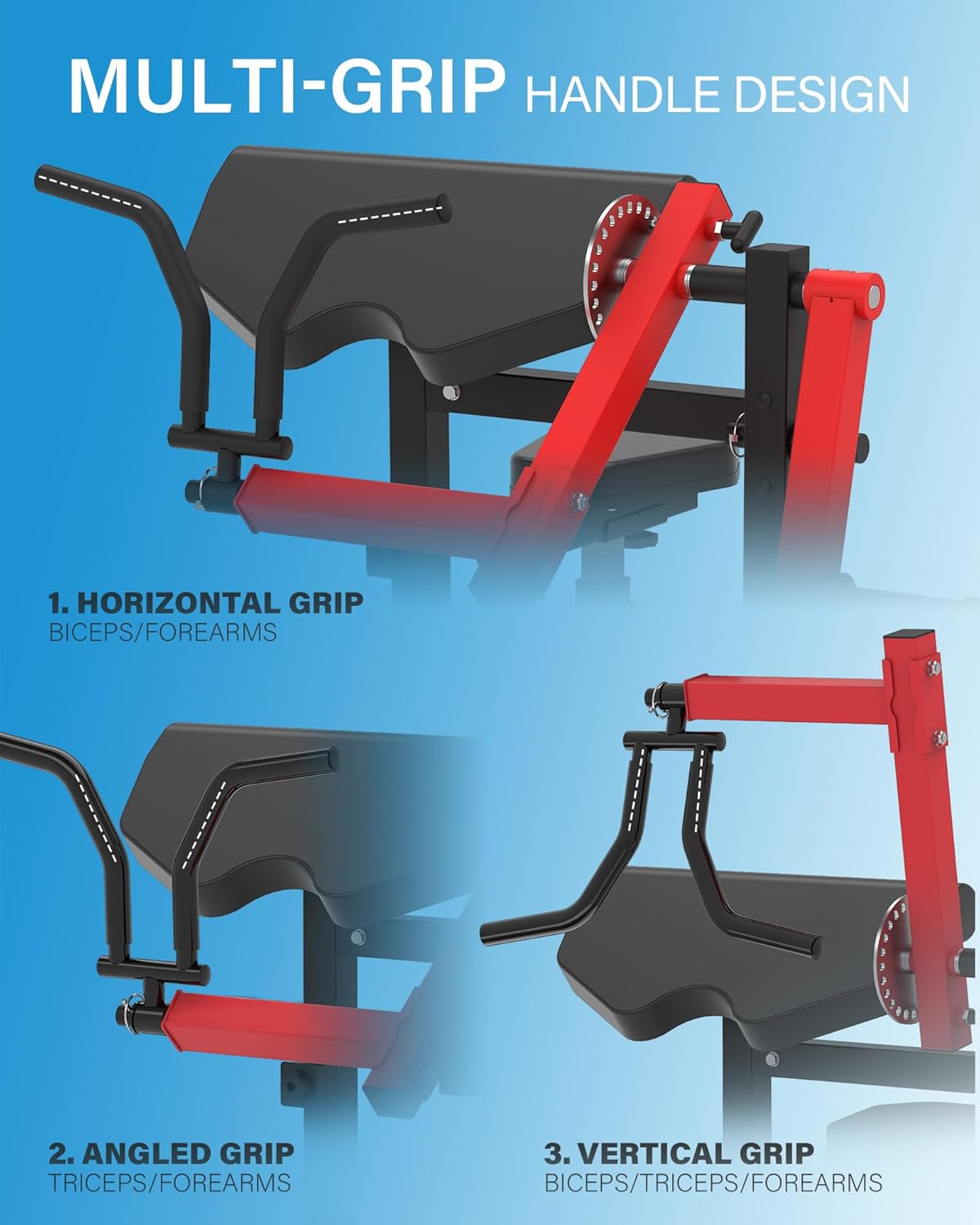HVO Bicep Tricep Curl Machine: Preacher Arm Bicep Curl and Tricep Extension Machine Plate Loaded Exercise Equipment