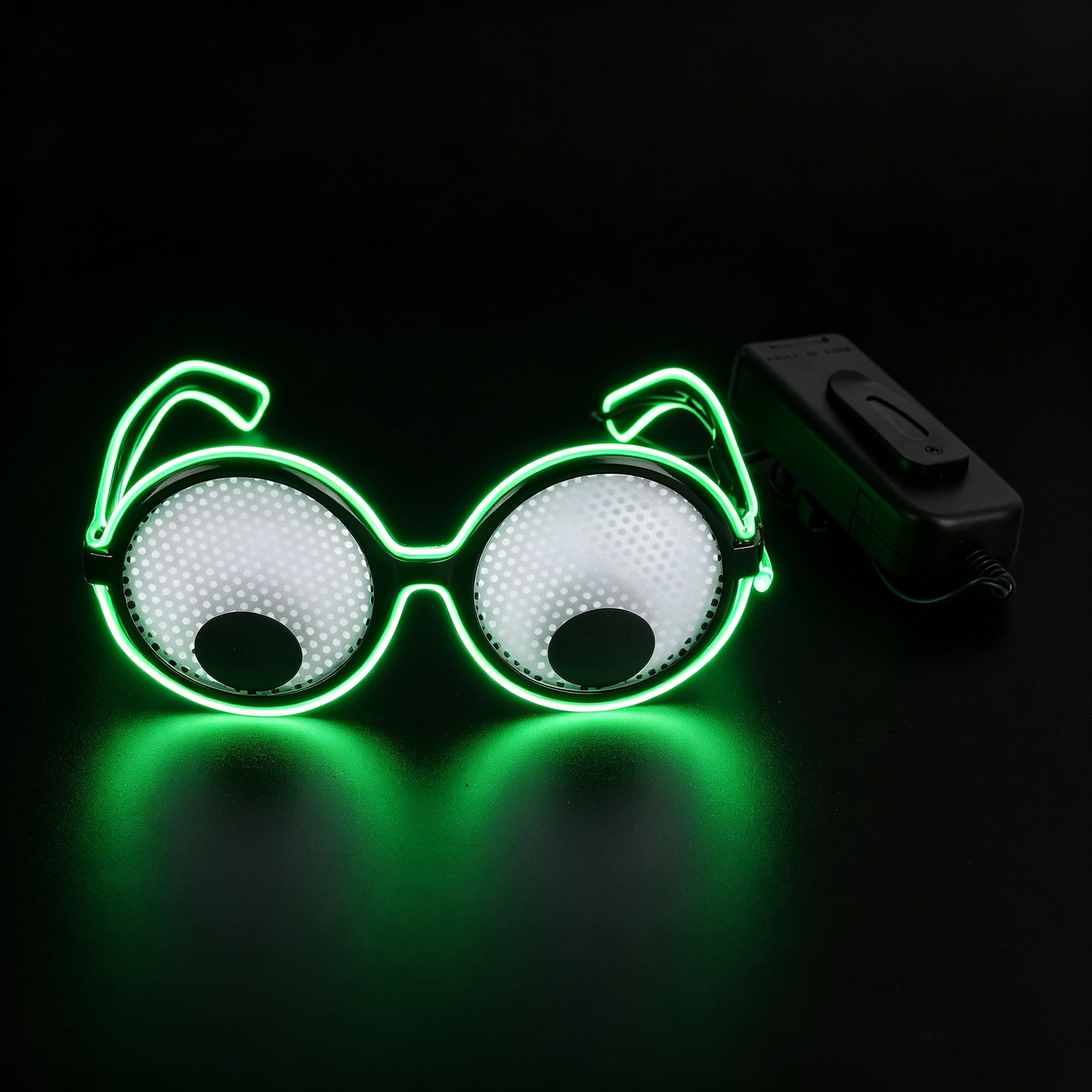 RUIXIA Women Men’s Funny Costume Eyewear LED Light Up Googly Eyes Sunglasses Novelty EL Wire Glowing Party Glasses with Movable Eyeballs for Halloween Rave Birthday Cosplay Party Festival
