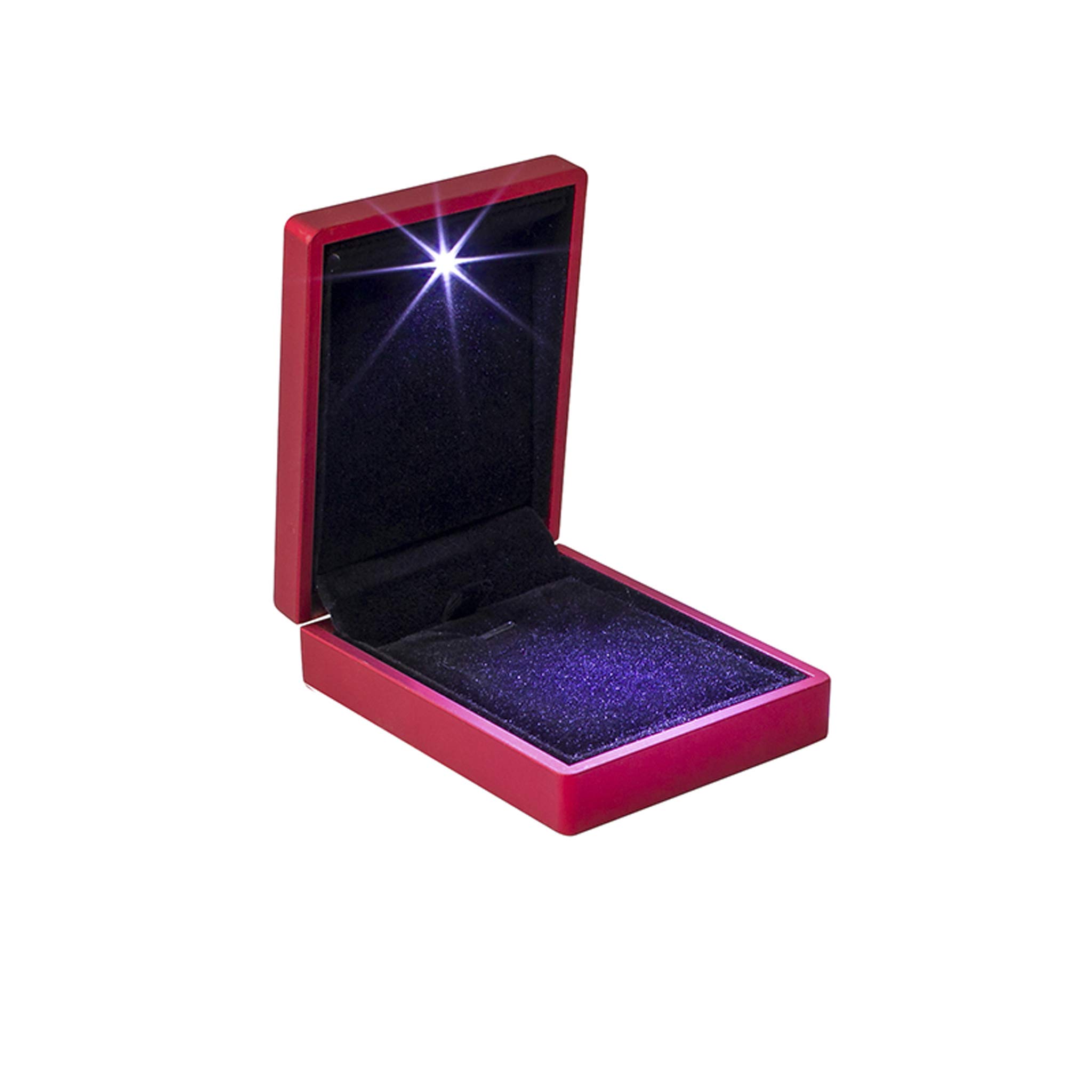 Led Light Earrings pendant necklace Coin Jewellery Gift Boxes Red Storage Case with LED Light for Proposal,Engagement,Wedding.