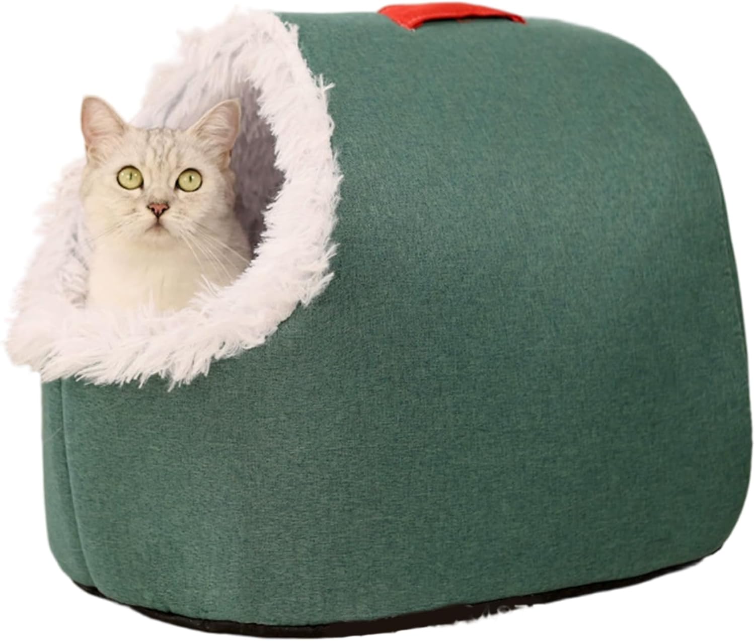 Cat Cave Bed Warm Soft Plush Cozy Dog Beds with Removable Cushion, Non-Slip Bottom ＆ Handle for Small Dogs, Cats Weighing 0-5 Kg Dog Beds for Small Dogs Bed