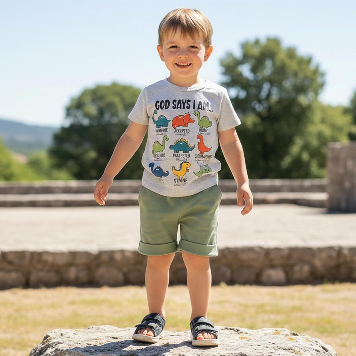 Toddler Boys Summer Clothes Kids Dinosaur Outfit Short Sleeve T Shirt Shorts Sets 6 12 18 24 Months 2T 3T 4T