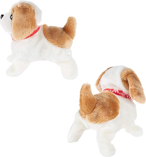 Miniatura 6 de Happy Trails Juguete interactivo de peluche para cachorros perro a pilas que camina ladra y da vueltas hacia atrás piel suave y cómoda robot de
