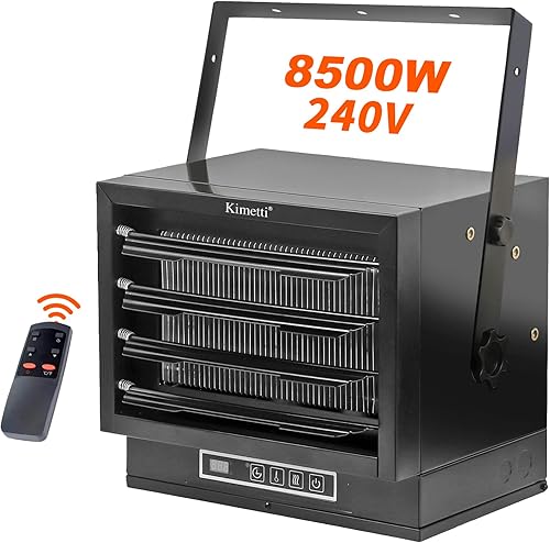 Miniatura 8 de Calentador eléctrico de garaje de 7500W, calentador de taller de montaje en techo de 240V, calentadores cableados con control remoto, calentadores
