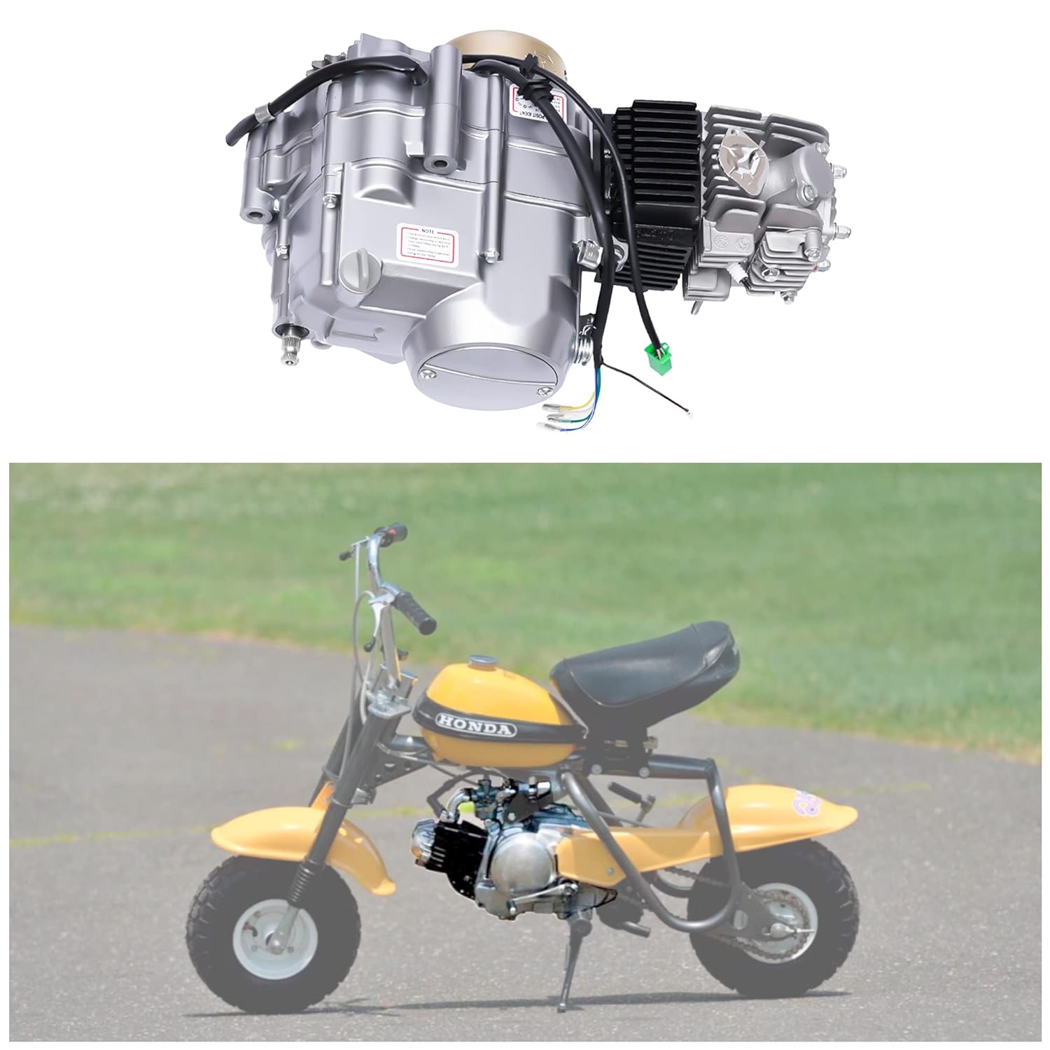 Air-Cooled Engine 4-Stroke 125CC Engine Motor Kick Start Motor w/Reverse for Honda CRF50 CRF70 XR50 XR70 Dirt Pit Bike Motorcycle Spark Plug A7TC