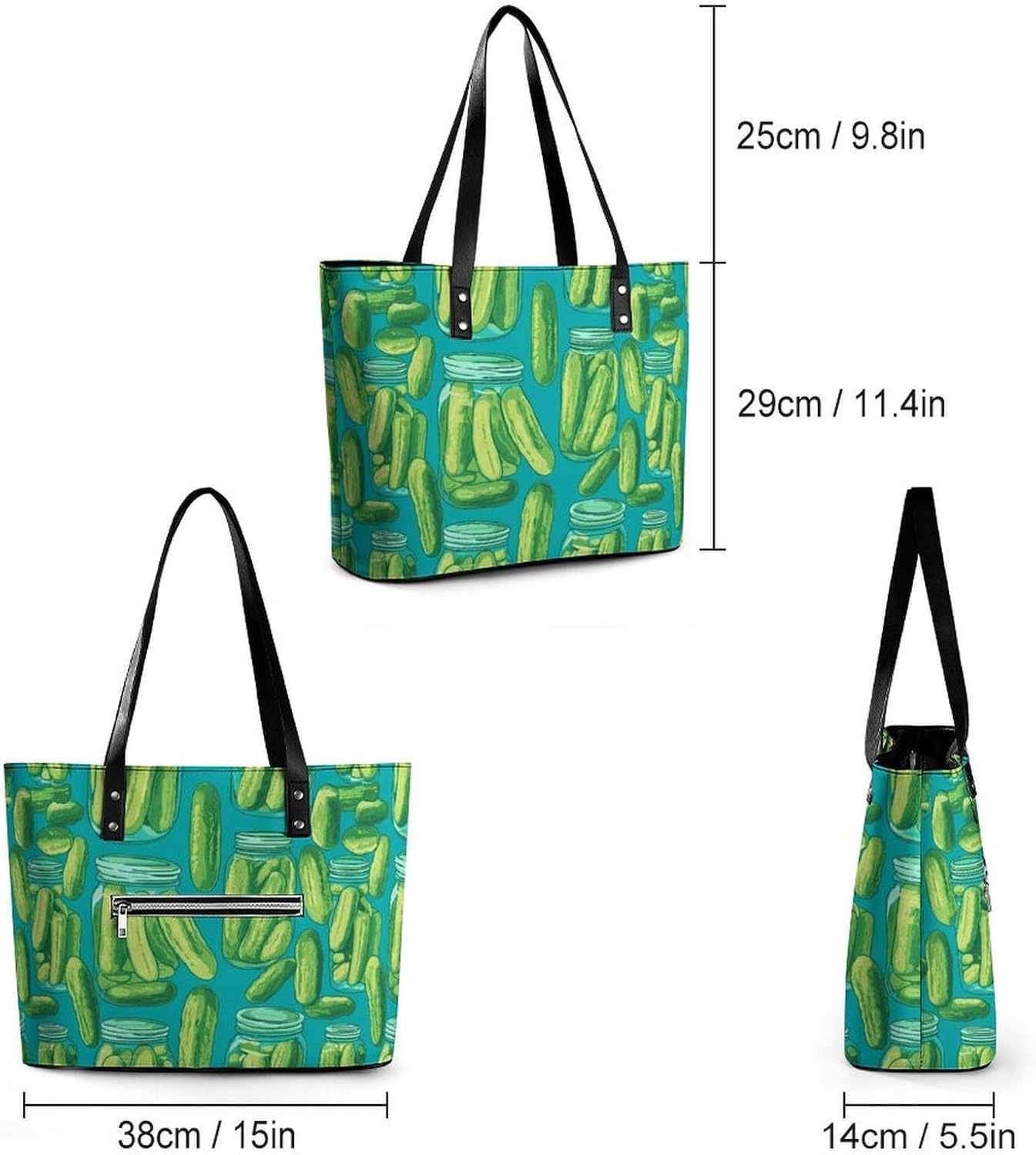 Pickle Jars Women's Satchel Handbags Tote Shoulder Bag Purses for Travel Shopping Work