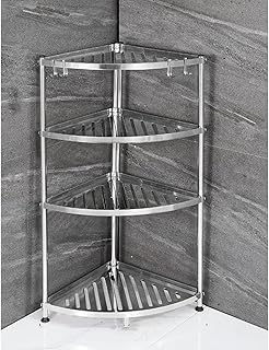 [YXSNG] 三角形キッチンラック 卓上ラック キッチン用品 収納用品 シルバー 36*36*93 キッチンカウンター コーナー収納 見える収納 調味料 キッチン小物 小鍋 デッドスペース活用 ブラック コーナー キッチン 収納 棚 キッチンコーナー家具 コンロ奥ラック