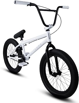 Elite BMX Bicycle 20" & 16" Freestyle Bike - Stealth and Peewee Models White, 20"