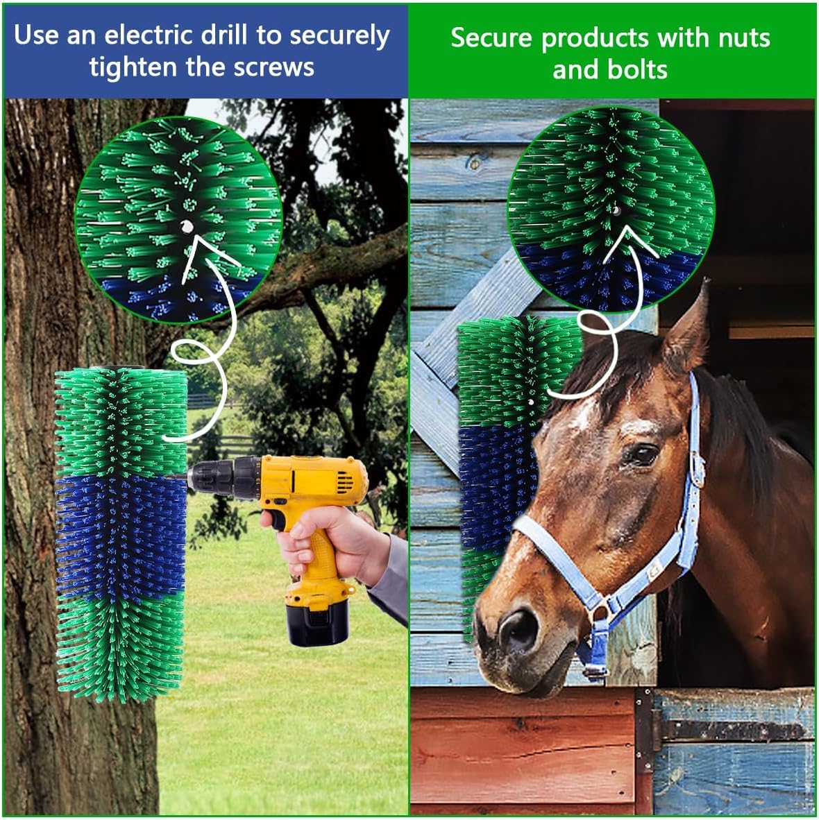 Raspador universal para caballos, ganado: cepillo de masaje para animales de cría, cabra, vaca, oveja, cerdo, alivio de rasguños de espalda