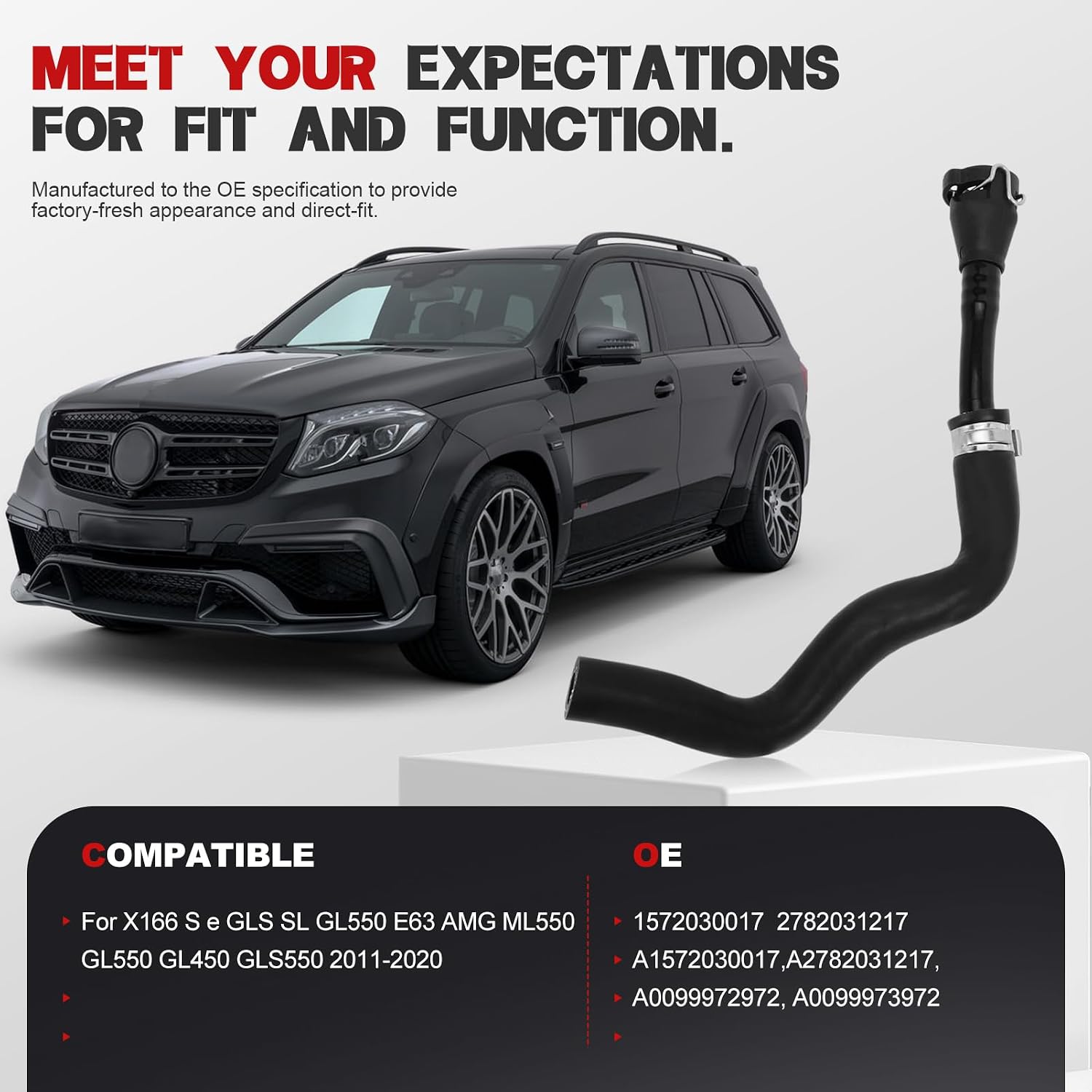 Engine Oil Breather Hose Crankcase Vent Pipe Replacement for GL450 GL550 GLS550 ML550 Replace 1572030017 2782031217 A1572030017 A2782031217 PCV Vent Hose