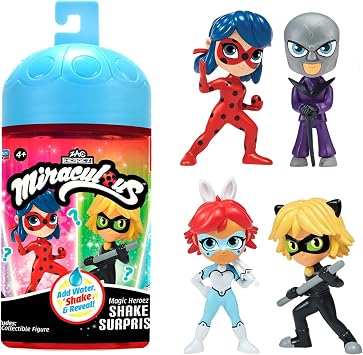 Bandai - Miraculous Ladybug - Chibi Figures Color Change Surprise - Mini Miraculous Figure 10 cm - Colour Changing Figure - Random Model - Toy from 4 Years - P50461