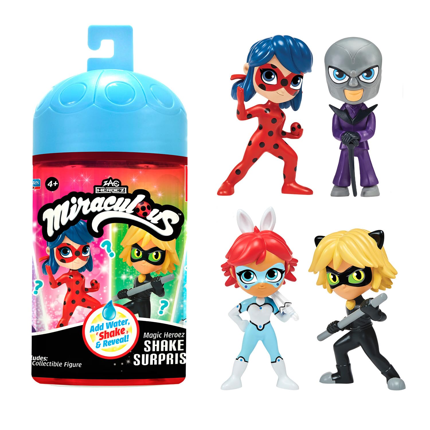 Bandai - Miraculous Ladybug - Chibi Figures Color Change Surprise - Miraculous Mini Doll 10 cm - Color Changing - Random Model - Collectible