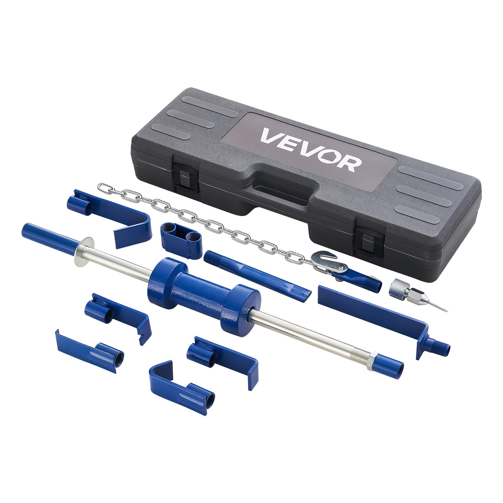 VEVOR Kit de Débosselage de Carrosserie, Marteau à Inertie 14-​en-​1 5,​9 kg, Outil de Réparation de Bosses avec Étui de Transport, Tige d'Extension et Poignée Antidérapante, pour Entretien Automobile