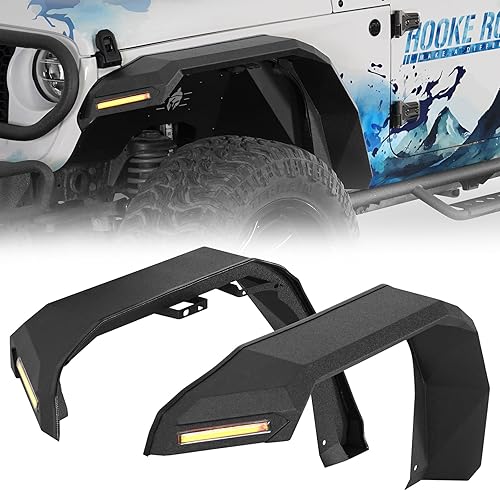 Miniatura 10 de Hooke Road Wrangler JL - Guardabarros traseros para Jeep Wrangler JL 2018 2019 2020 2021 2022 2023 y Unlimited 24 puertas (un par de guardabarros