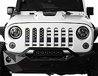 Vista 2 de Hooke Road Deflector de rejilla de malla compatible con Jeep JK Wrangler 2007-2018