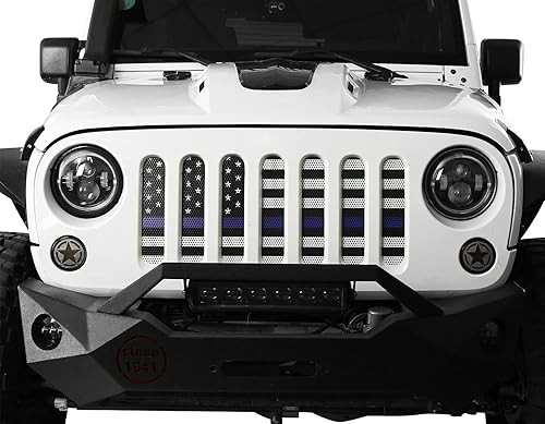 Miniatura 2 de Hooke Road Deflector de rejilla de malla compatible con Jeep JK Wrangler 2007-2018