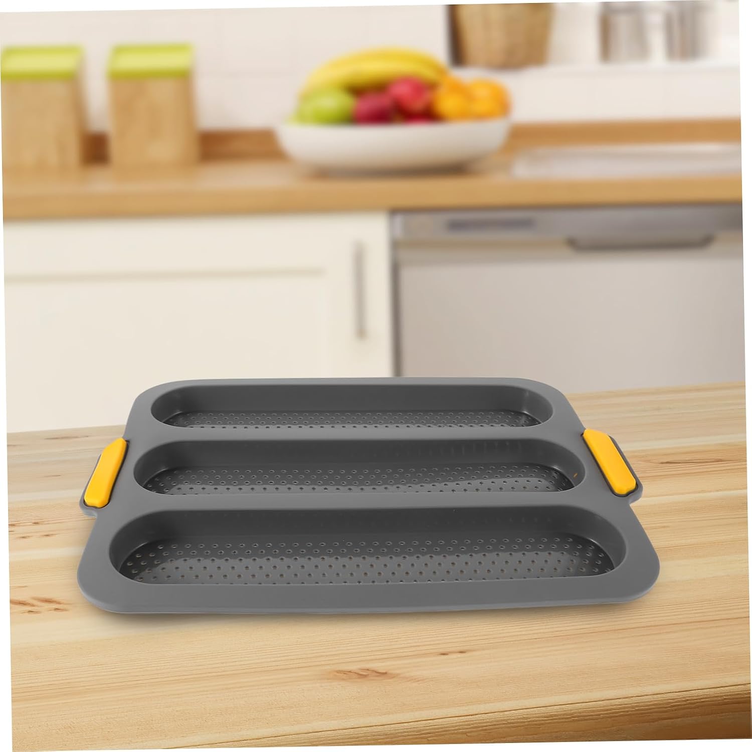 Zerodeko Flexible Non Stick Slot Baking Pan for Homemade Baguettes Space Saving Design Safe Silicone Material for Various Bread Types