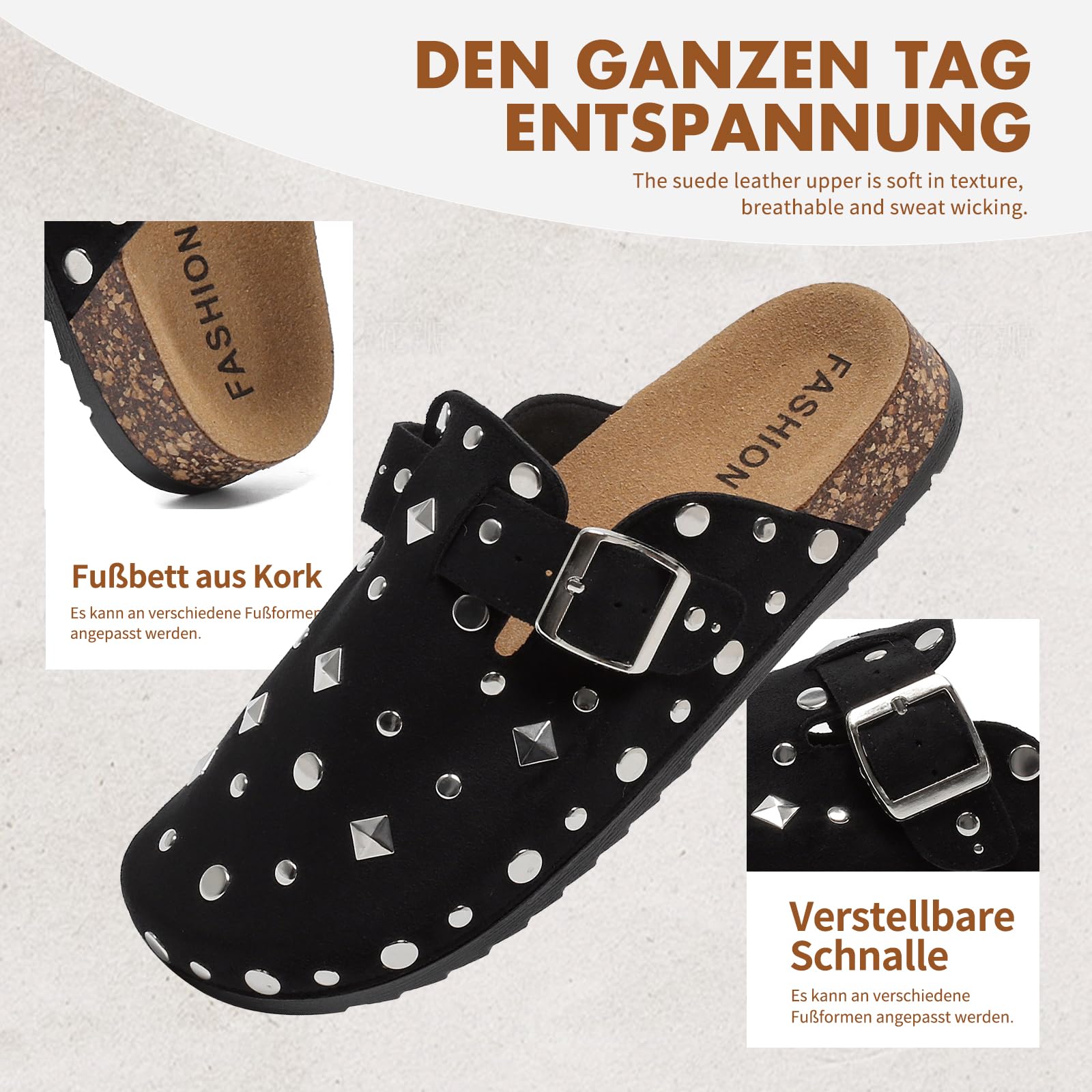 Sabots et Mules Confortables pour Homme et Femme - Chaussures Antidérapantes avec Boucle Réglable pour Intérieur et Extérieur