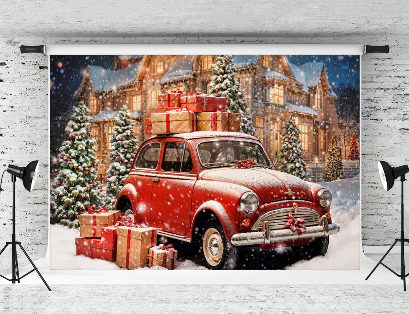 Amazon.com : Kate 7x5ft Christmas Backdrop for Photography Red Car ...