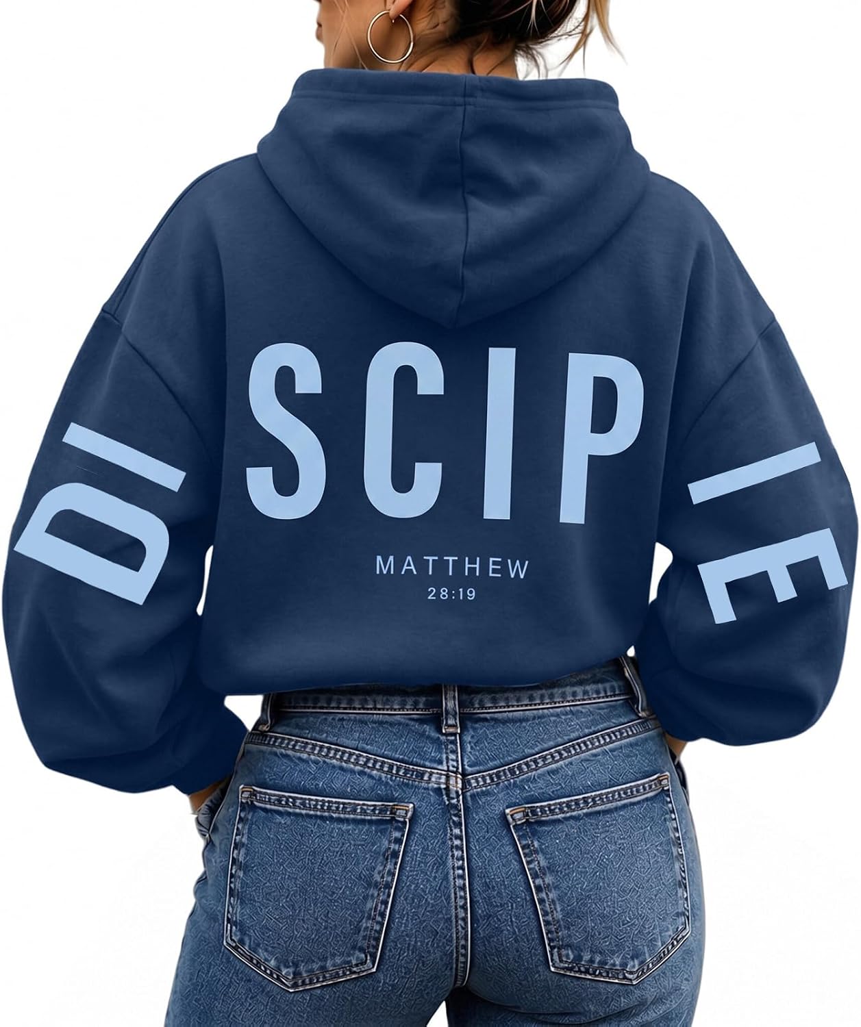 MAXIMGR Christian Sweatshirt Women Blessed Hoodies Jesus Religious Sayings Sweater Faith God Bible Pullover Tops