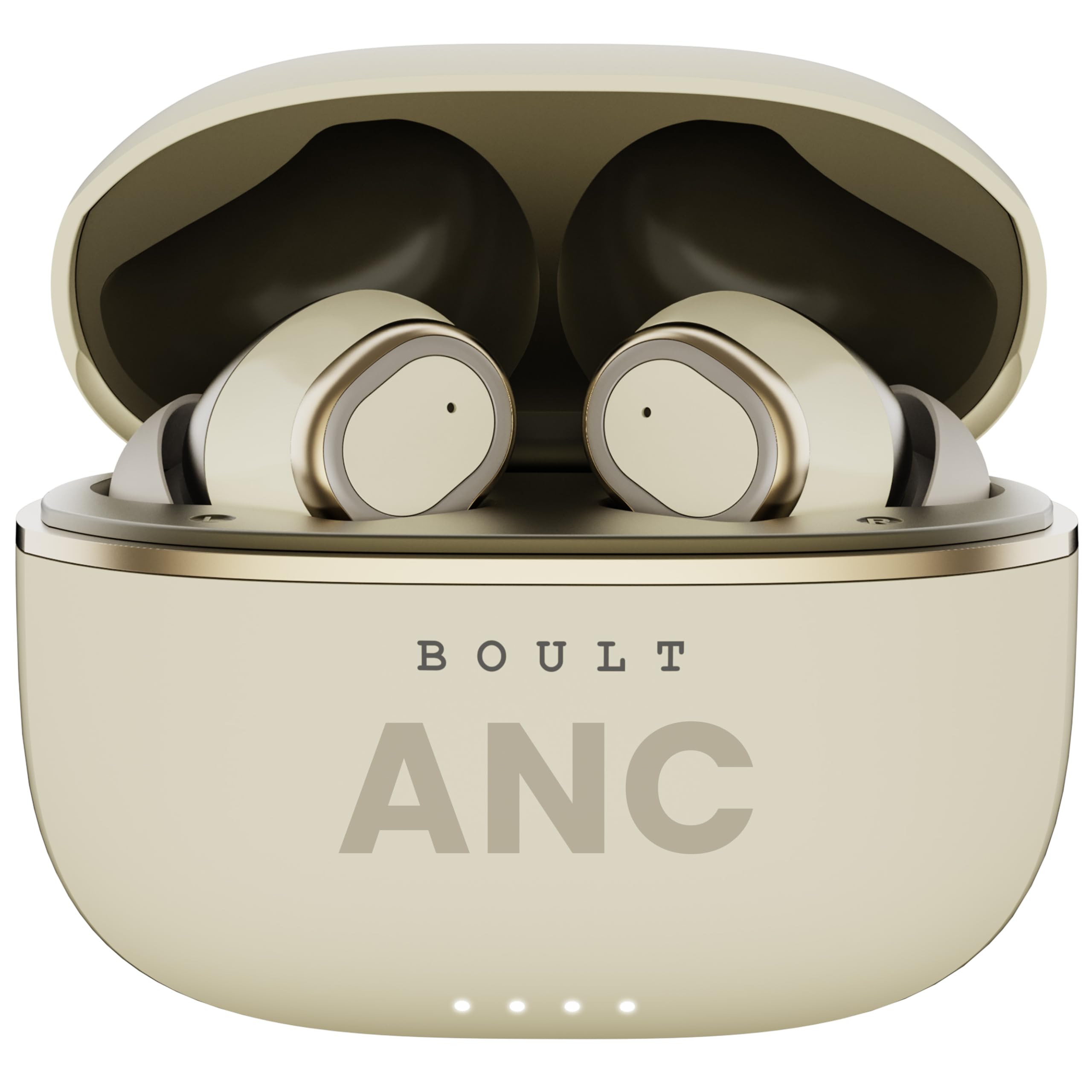 Boult Audio Newly Launched Z40 Ultra Truly Wireless in Ear Earbuds with 32dB Active Noise Cancellation, 100Hr Playtime, Dual Device Pairing, 4* Clear Calling Mics, Rubber Finish ANC Ear Buds (Beige)
