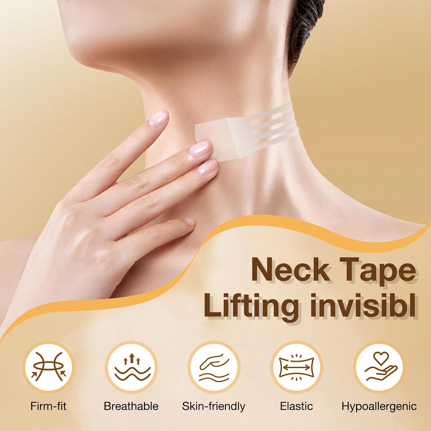 Face Neck Lifting Tape Reusable Neck Lift Strips Neck bands for neck lift Physical Anti-Aging Neck Wrinkle Patches for Smoother Firmer Neck Skin Say Goodbye to Neck Wrinkles (Transparent)