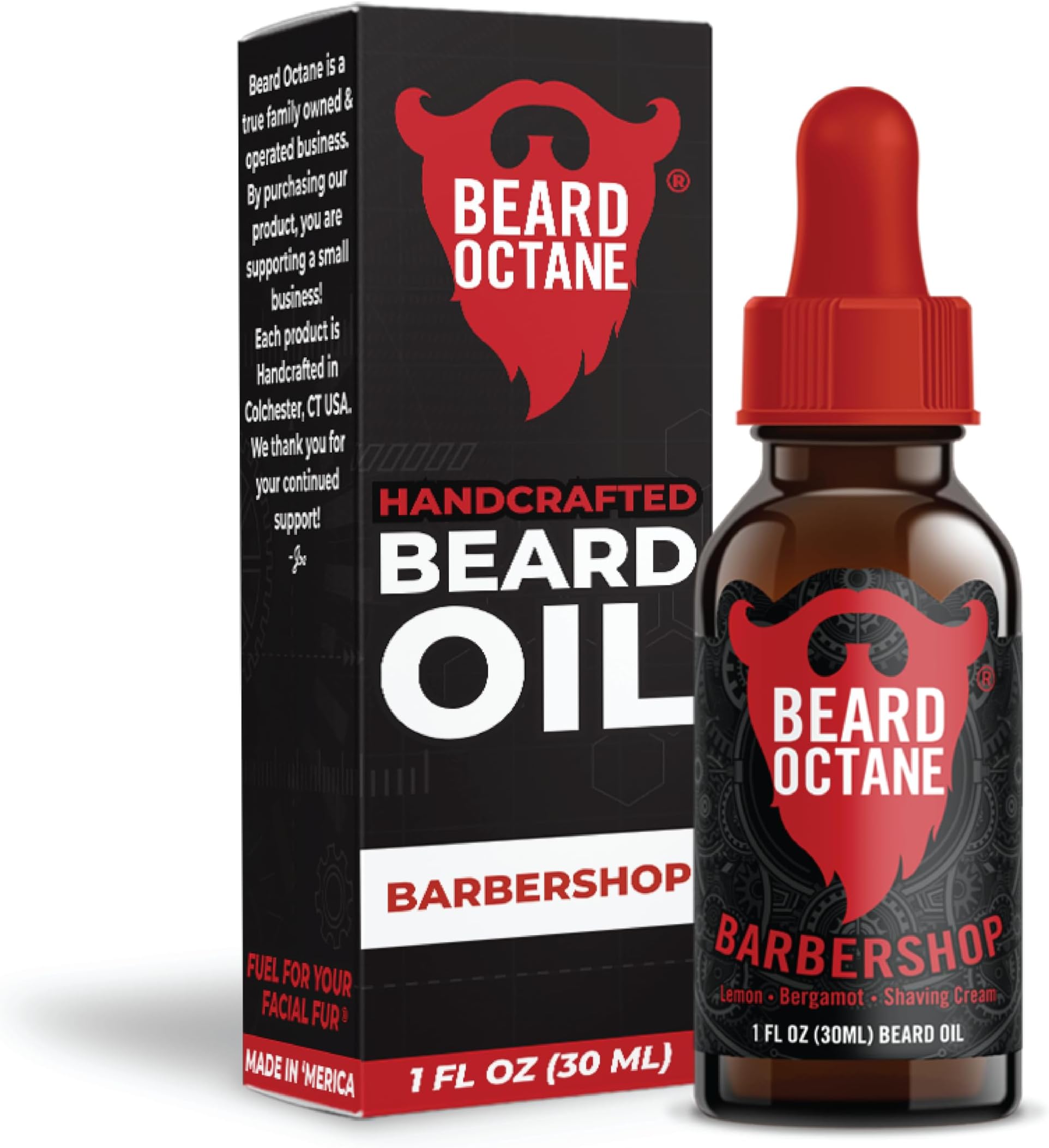 Beard Octane Beard Oil for Men – Barbershop (Barbershop Cologne) – Softens & Conditions Dry Beards With Argan & Jojoba – 1oz