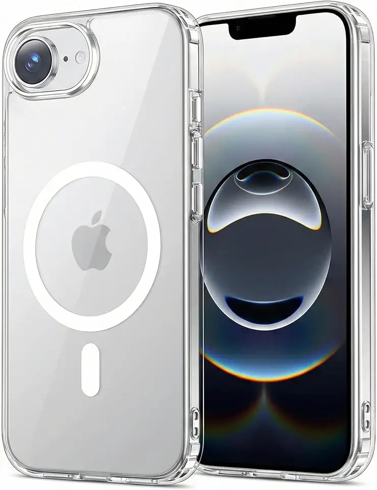 Capa Mag-Safe para [iPhone 16E] e [iPhone 17E] Capinha Magnetica Premium com [Proteção de Câmera] Clear Case Transparente [Anti-Amarelamento], Compatível com MagSafe, Slim e Anti Impacto
