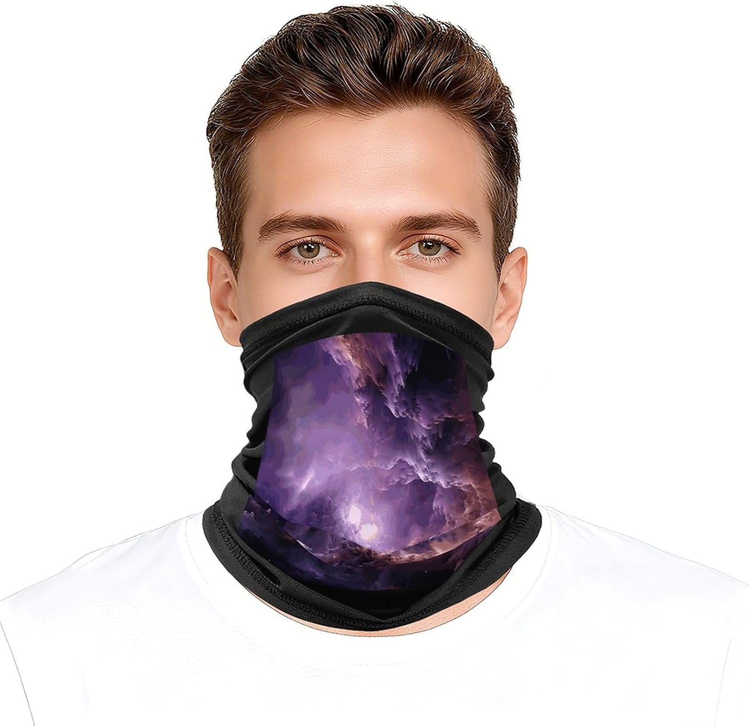 Purple Galaxy Face Mask for Men Women,Neck Gaiter Sunscreen Breathable,Face Cover for Skiing Fishing Hiking Cycling