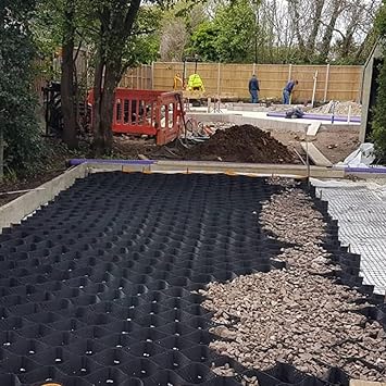 2 Inch Thick Gravel Stabilizer Grid,Mud Slope Control Driveways Grids, High-Strength HDPE Geocell Ground Grids, for Horse Paddock, Garden, Traffic Areas, Hillside Size 1x4m3.3x13ft