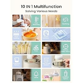 GROWNSY Bottle Warmer, Baby Bottle Warmer Fast for Breastmilk & Formula, Accurate Temperature Control, Milk Warmer for All Bottles with Thaw, Sterilizing, Keep Warm, Heat Food