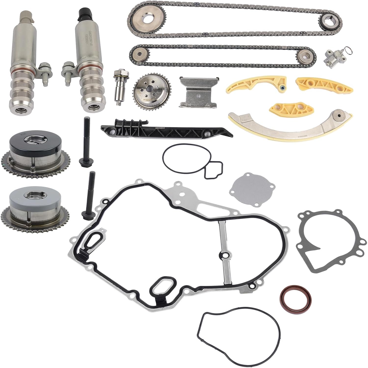 2.4L Timing Chain Kit Replacement for Chevy Captiva Equinox Malibu GMC Terrain Pontiac G5 Buick Lacrosse 2.2L 2.4L 2009-2017 12680750 12635048 24461834 with Intake & Exhaust VVT Solenoid
