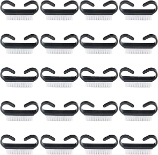 Handle Grip Nail Brush,20 Pieces Black Handle Nail Cleaning Brushes Fingernail Brushes Hand Wash Brush for Toes and Nails Cleaning (Black)