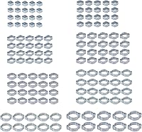 Vista 1 de Proster Surtido de 140 abrazaderas de manguera de doble oreja – Abrazaderas de manguera de doble oreja ajustables de 0.197-0.906 in de acero