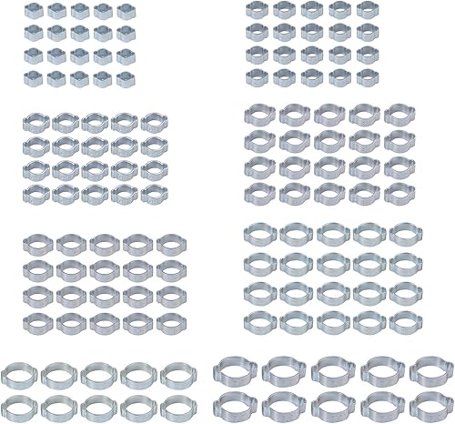 Miniatura 8 de Proster 200 abrazaderas de manguera sin paso de una sola oreja – Abrazaderas de oreja de acero inoxidable 304, clips de abrazadera de manguera,