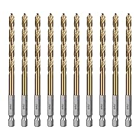 Vista 14 de SALI Juego de 10 brocas de cobalto, 10 brocas de acero de alta velocidad de 7/32 pulgadas, para madera dura, aluminio, metal, cobre, acero aleado