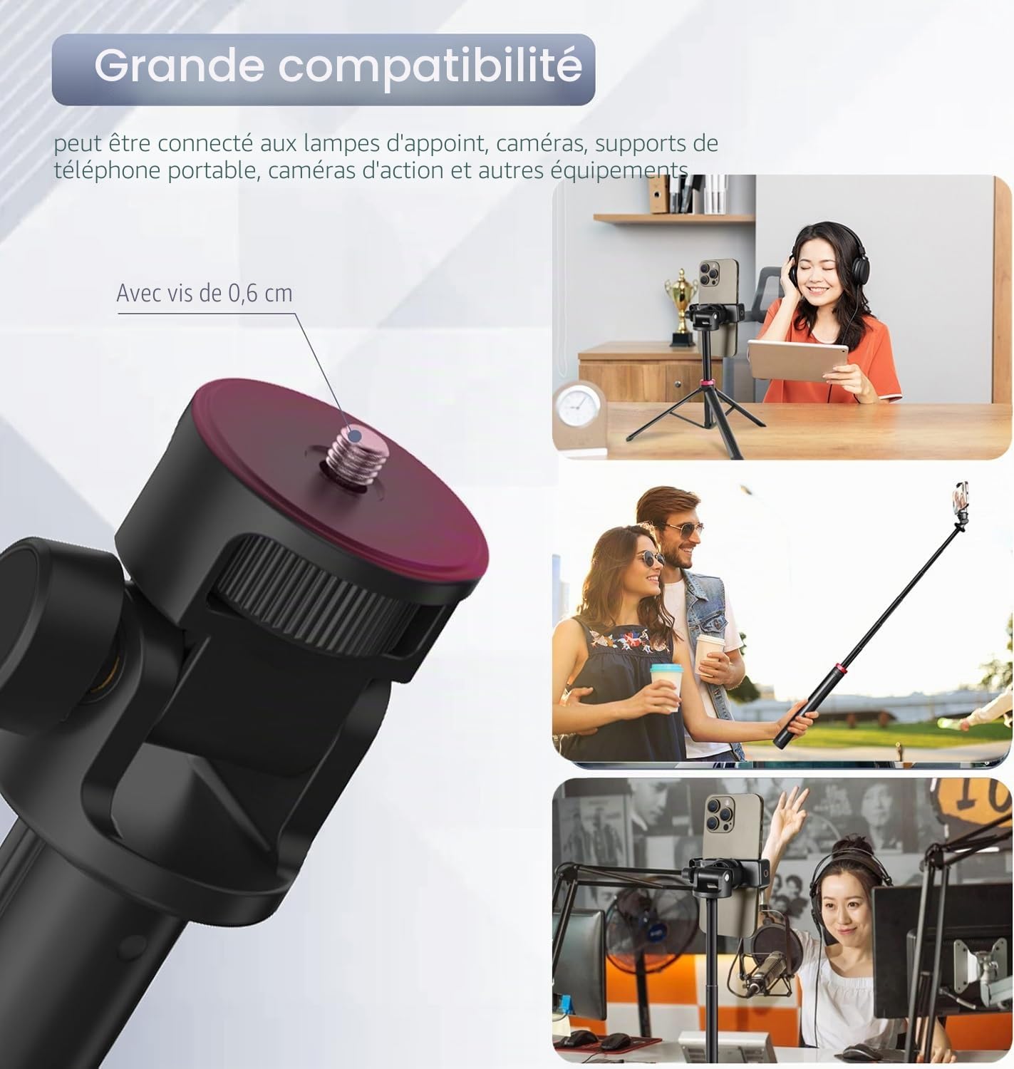 Support de trépied au sol de 2 mètres pour DJI Osmo Mobile SE 7P 7 6 5 4 / Osmo-Pocket 3 2 1 / Osmo Action 5 pro 4 3 2 1