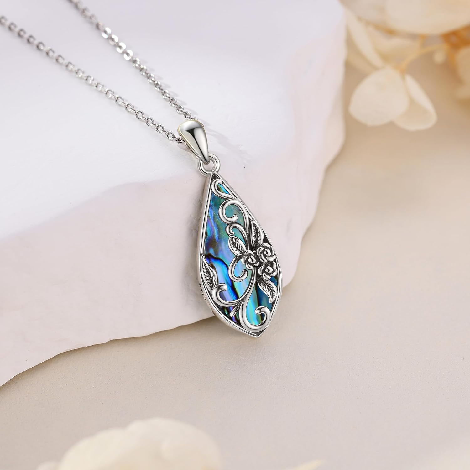 MONGAS Flower Necklace 925 Sterling Silver Tulip Rose Duck Necklace Flower Jewelry Gifts for Women - Image 4