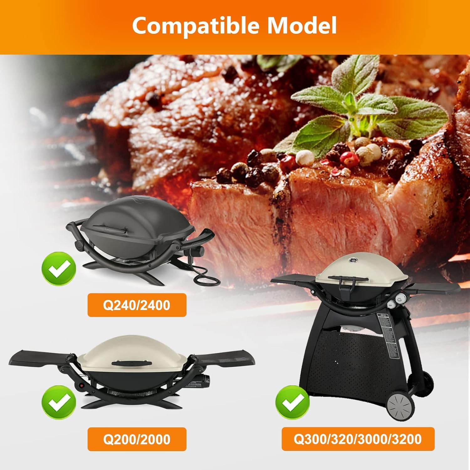 GFTIME Bac d'égouttement pour barbecue Weber Q200 Q300 Serie avec 15 inserts aluminium