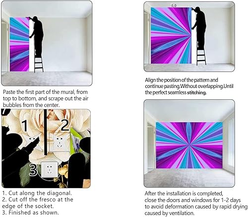 Miniatura 4 de Large Wallpaper Colorful Papel para Pared Decorativo Ine Modern Abstract Farmhouse Multi-Scene Application (W) 59" X(H) 48"