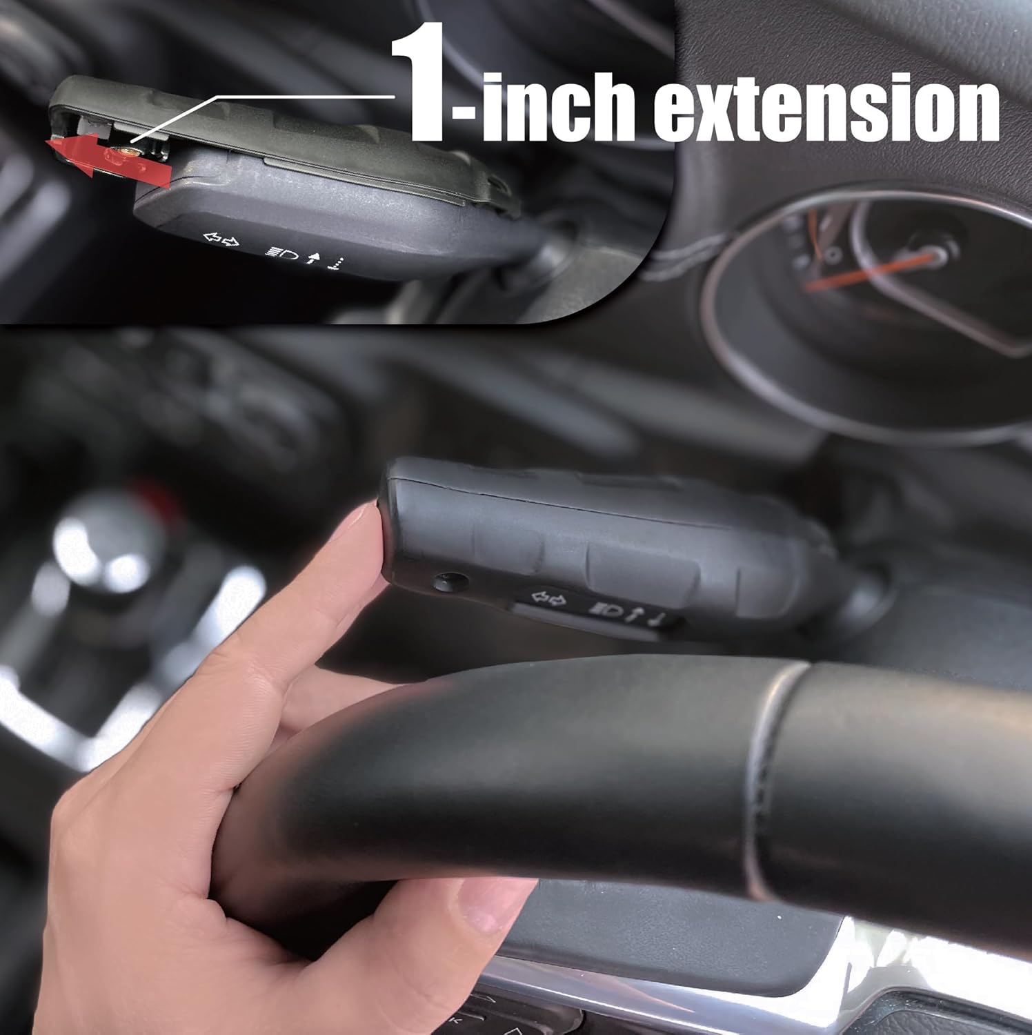 AZUTO Turn Signal Lever Extension for Jeep Wrangler JL 2018-2026 Gladiator JT, Blinker Switch Extender Extends 1 Inch, Reduces Resistance About 20 Percent, Clamp On No Drill Black