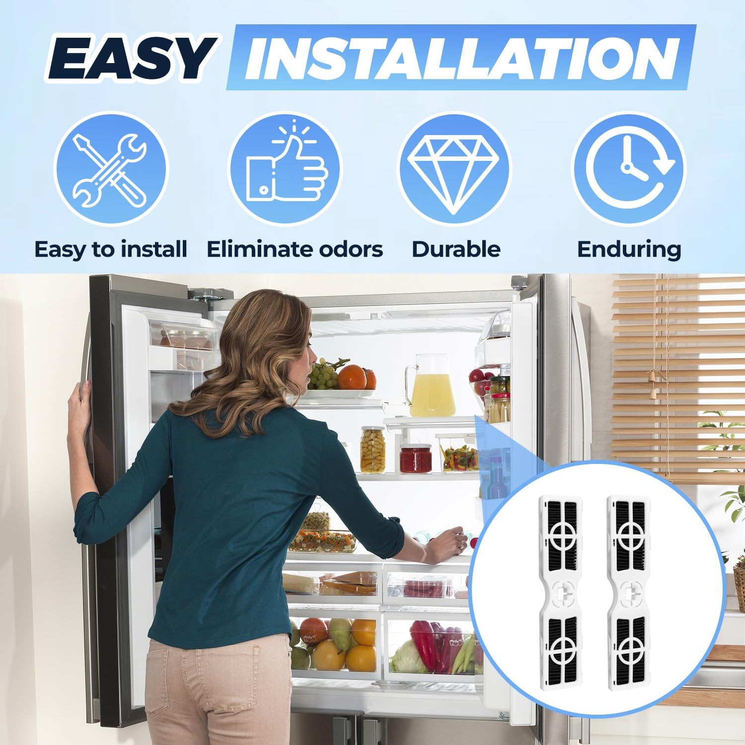 3PCS Replacement Refrigerator Air Filter, Compatible with Frigidaire FRGPAAF2 PureAir AF-2 RAF-2