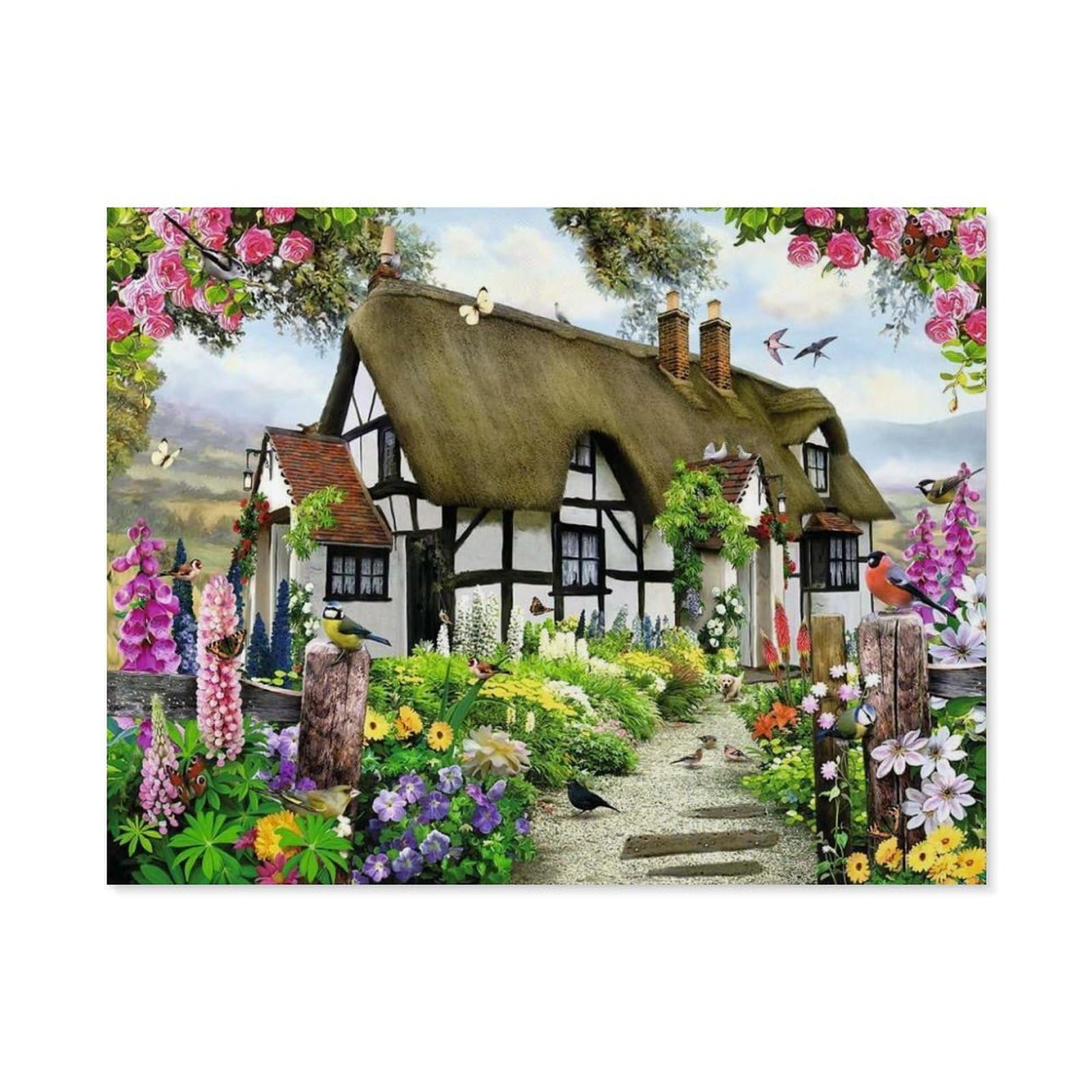 GSBRSNTS DIY Oil Painting Paint by Number Kit,Dreamy Cottage,DIY Painting by Number Kits Oil Paint Drawing Canvas Home Decor Gift(40x50cm-A65