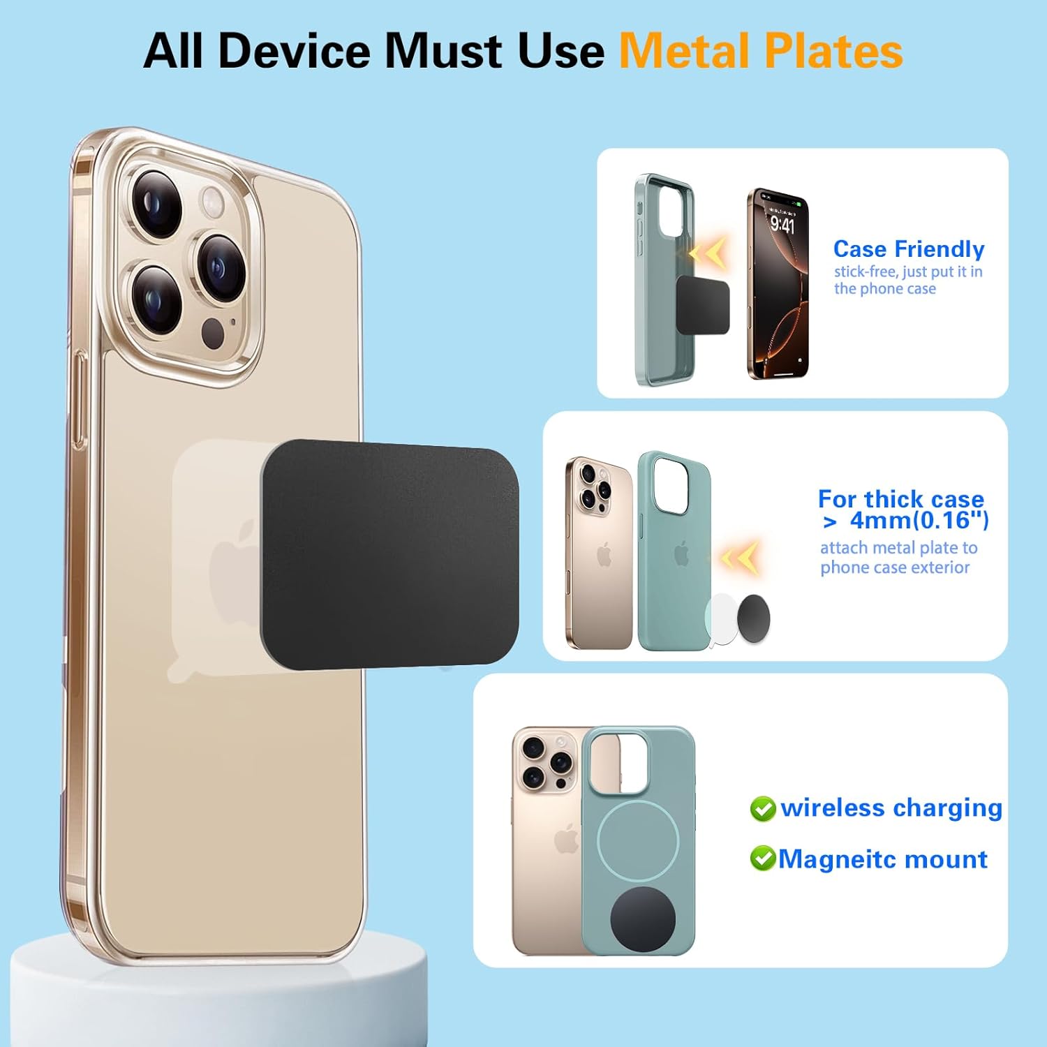 Magnetic Car Mount Air Vent Cell Phone Holder, Universal Vehicle Dash Dashboard Ac Airvent Cellphone Magic Stand with Clip Hook, for iPhone 16 15 Samsung Lenovo Google etc - Image 6