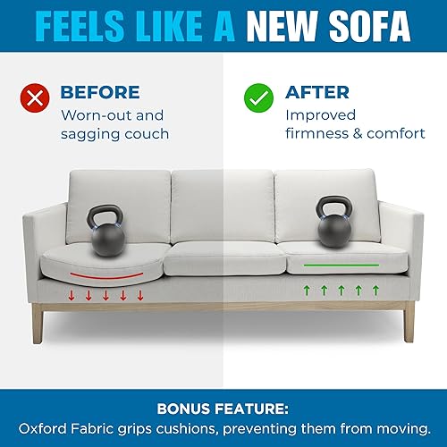 Miniatura 2 de Meliusly Tabla de soporte de cojín extra ancha (24 x 48 pulgadas), soporte profundo para cojines caídos, tablero de soporte de sofá biplaza debajo