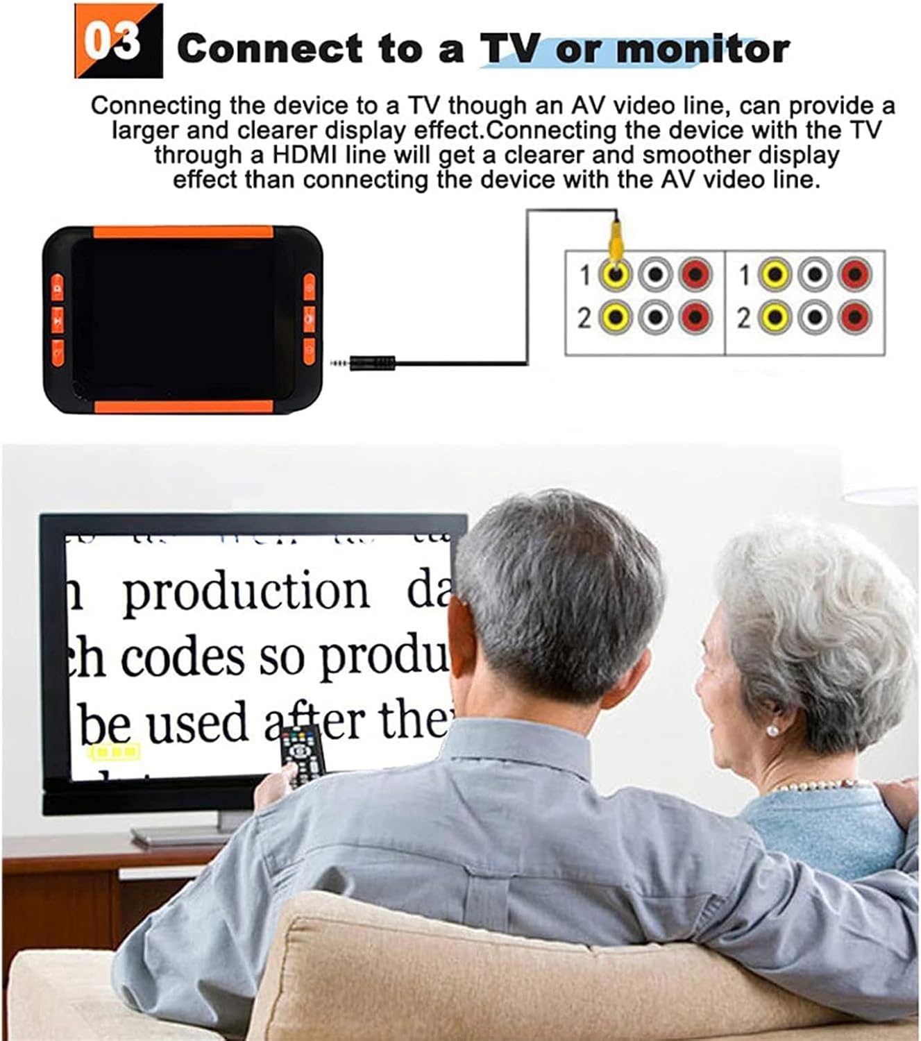 Digital Magnifier, Portable 3.5 Inch Electronic Reading Aid, 2x-32x Magnifier, for Low Vision Visually Impaired, for Elderly People to Read, Write, View Maps, Books