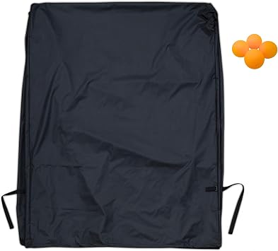 Ping Pong Table Tennis Cover in Black - Durable Waterproof Indoor/Outdoor All Weather Protection, Universal Fit for 9x5 Folding Tables - Complete with 4 Ping Pong Balls