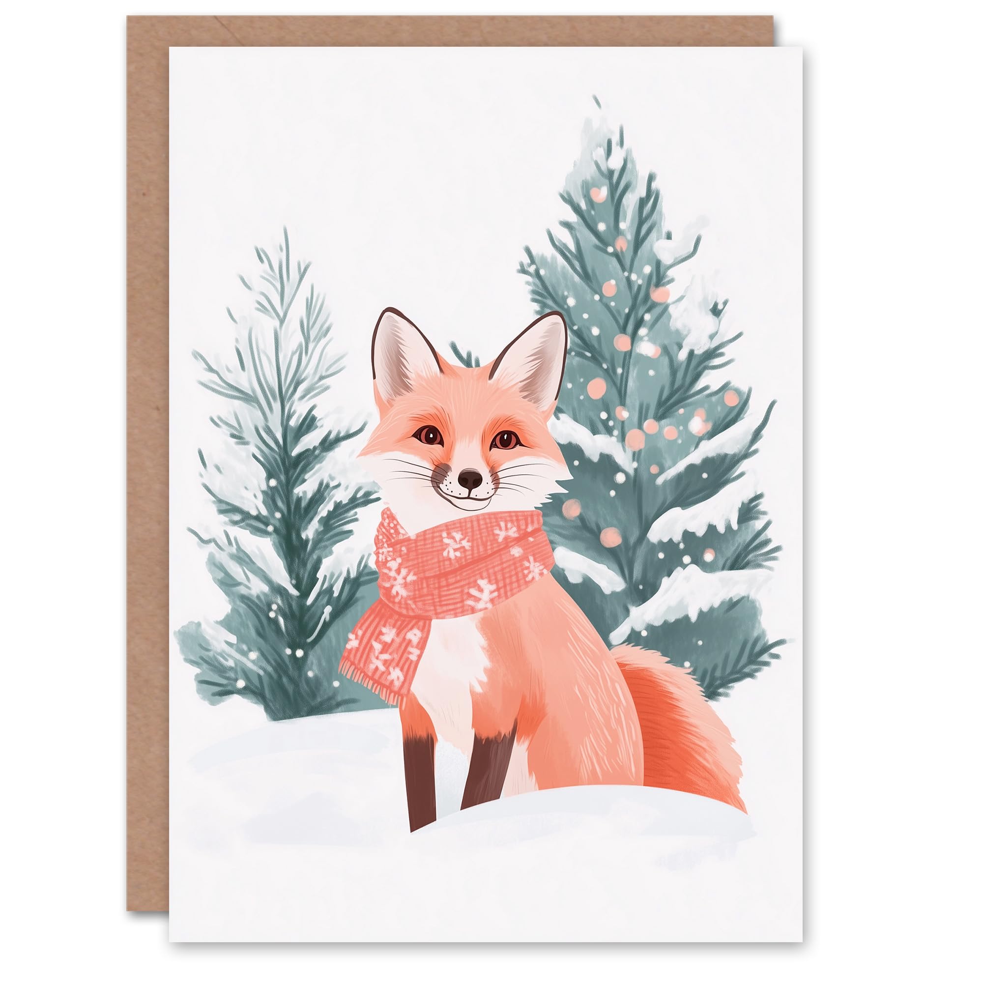 Artery8 Greeting Card - Winter Forest Snow Tree - Christmas