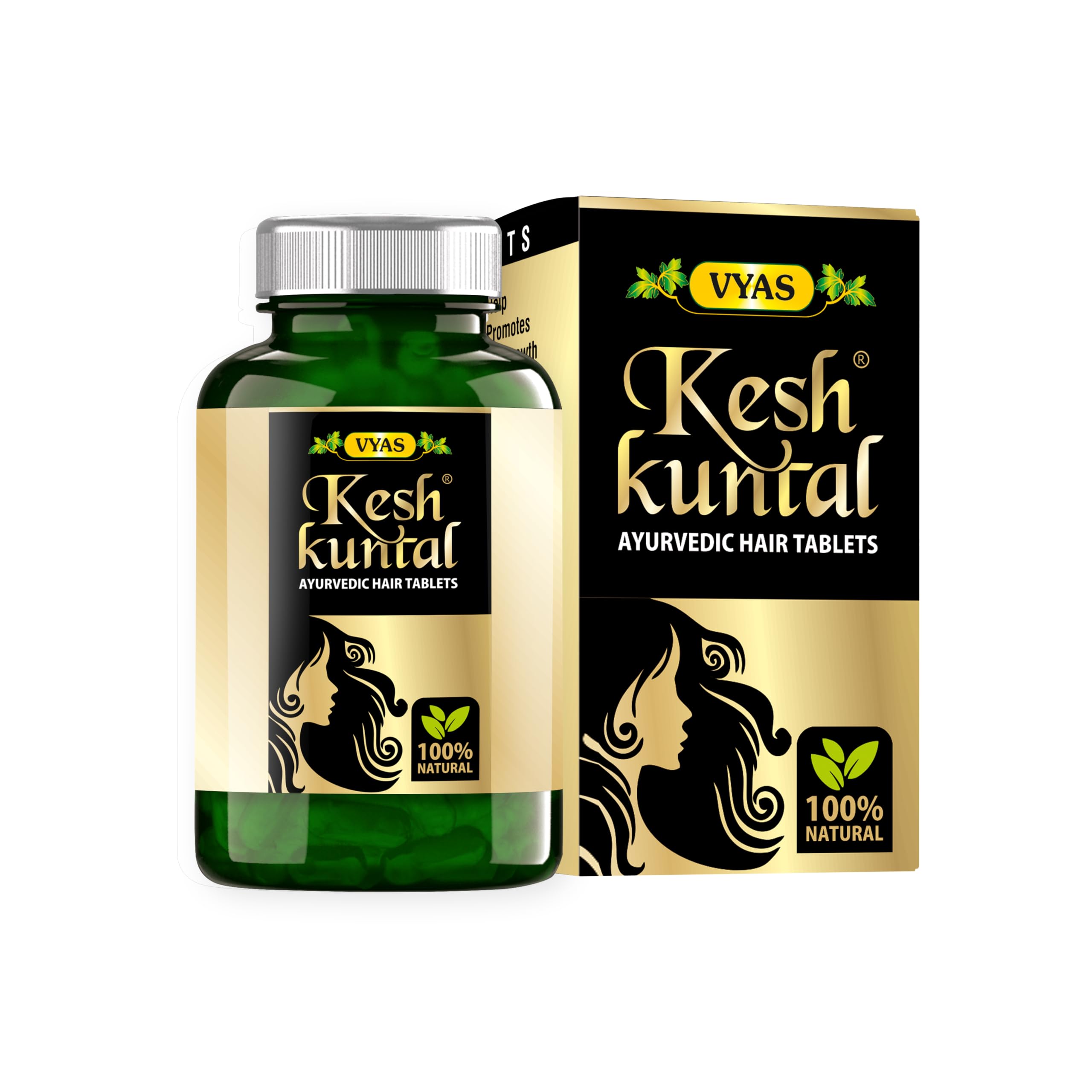 Vyas Kesh Kuntal Hair Growth Tablets - 200 Tablets for Fuller, Stronger Hair (2-Pack)-picture-3