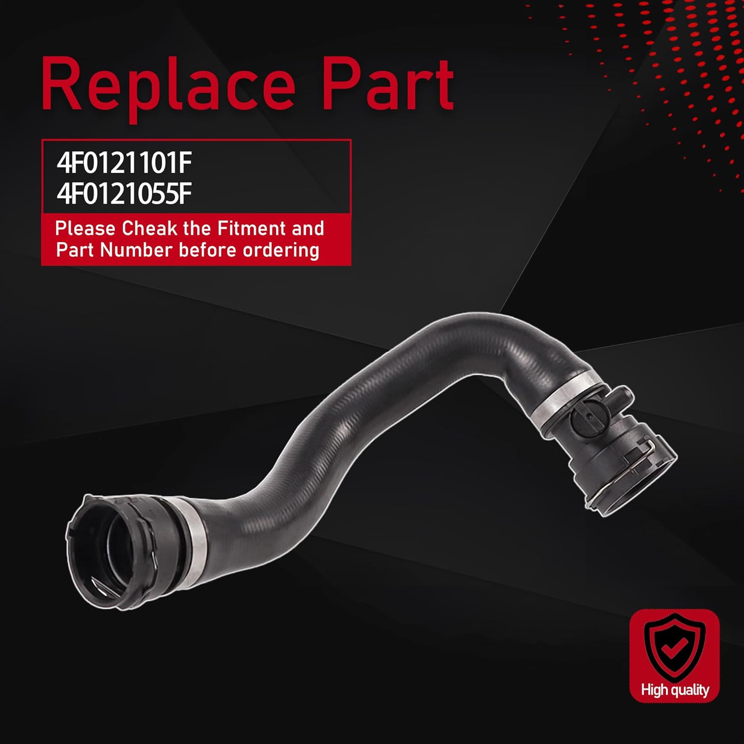 2pcs Radiator Hose Kit Upper & Lower Engine Coolant Hoses Compatible with 2006-2011 Audi A6 2005-2011 A6 Quattro Replaces 4F0121101F 4F0121055F