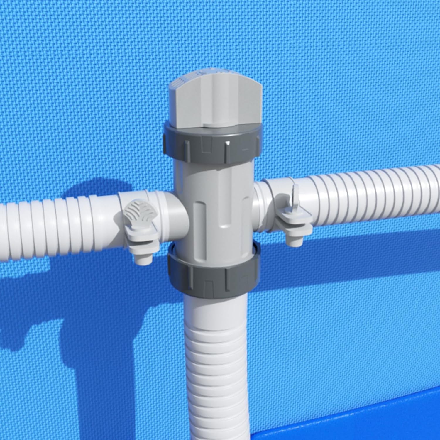 Pool Dual Split Hose Plunger Valve Compatible with Intex Pool Parts, Accessories Replacement for Above Ground Pool Filter Pump (2 Pack)